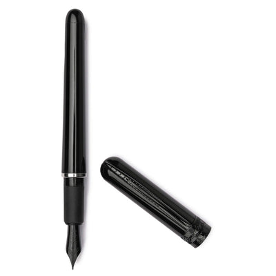 Pineider Avatar Fountain Pen, Gloss Black w/ Black Trim, Extra Fine Nib