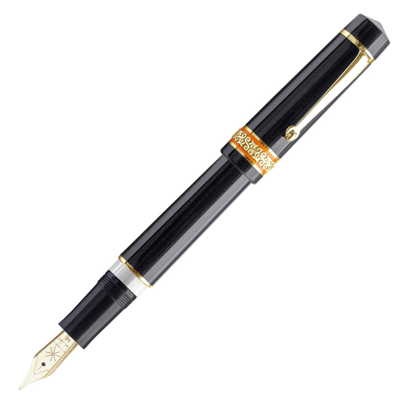 Maiora Mytho K Oronero Fountain Pen, Polished Black & Gold, 14K Nib