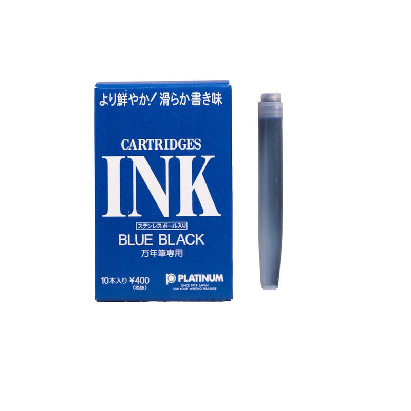 Platinum Fountain Pen Ink Cartridges, 10 pk, Pigment Blue