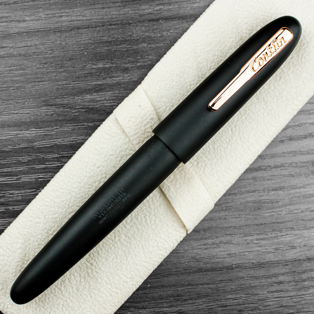 Conklin All American Limited Edition Fountain Pen, Matte Black & Rose Gold