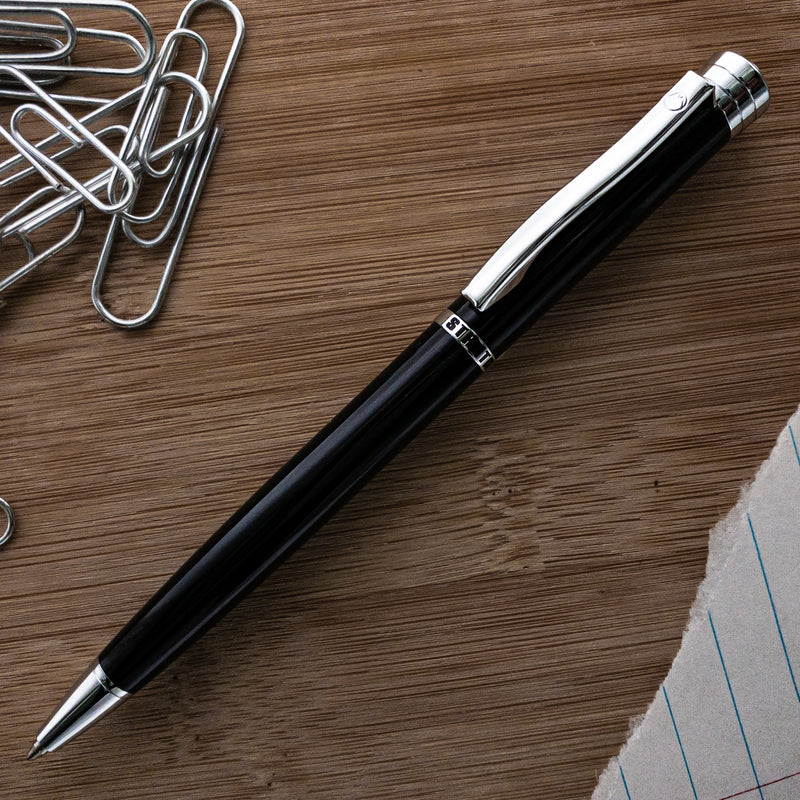 Monteverde Strata Ballpoint Pen, Black & Chrome