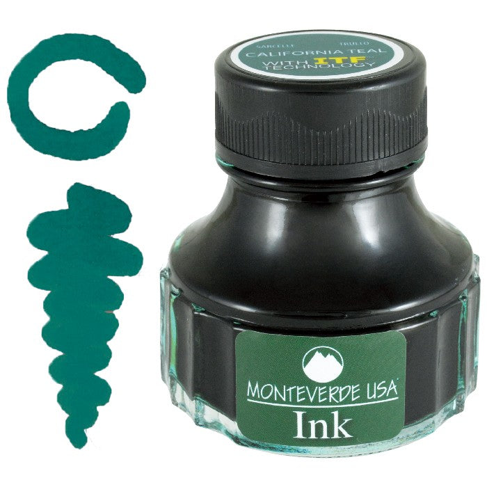 Monteverde 90ml Fountain Pen Ink Bottle, California Teal