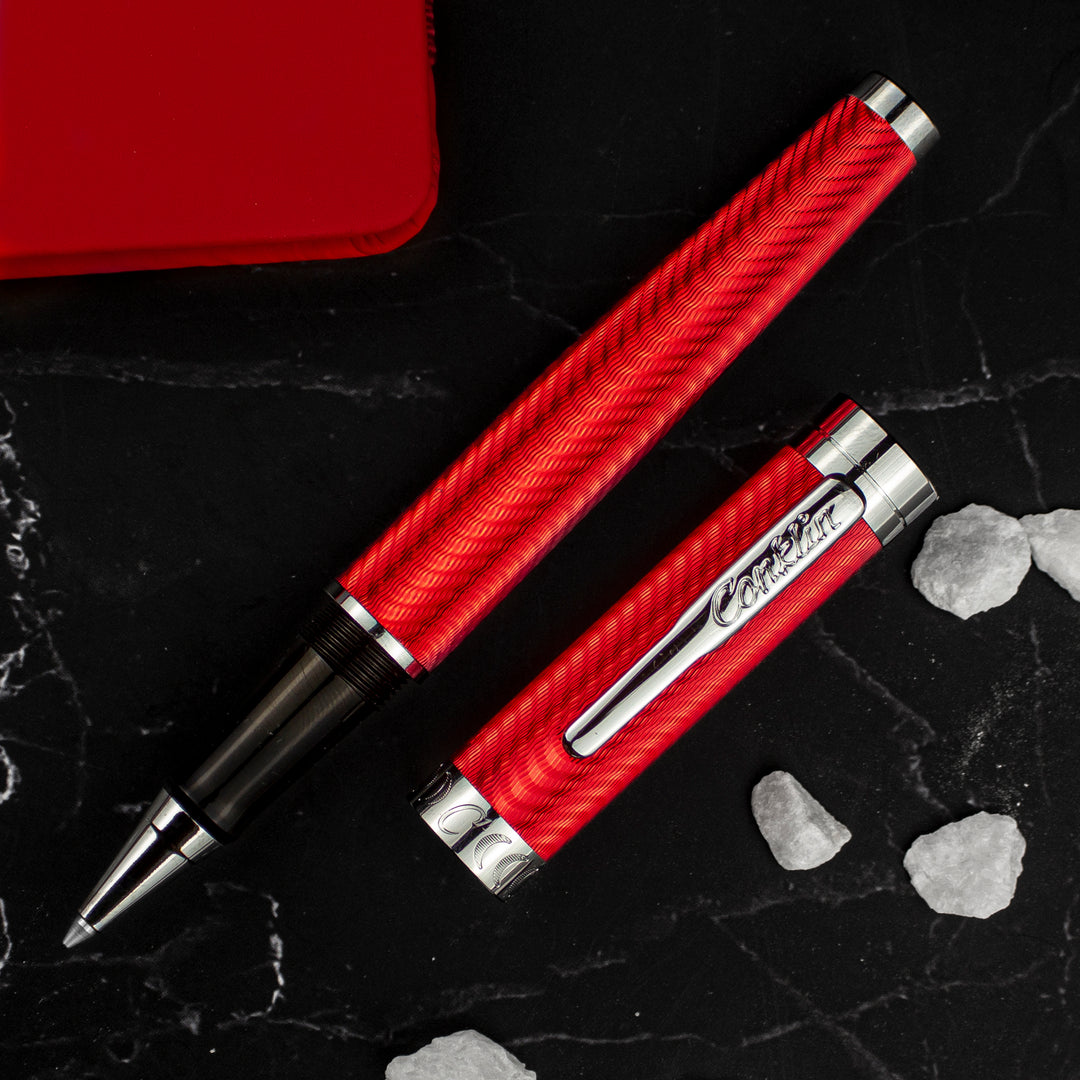 Conklin Herringbone Signature Rollerball Pen, Red