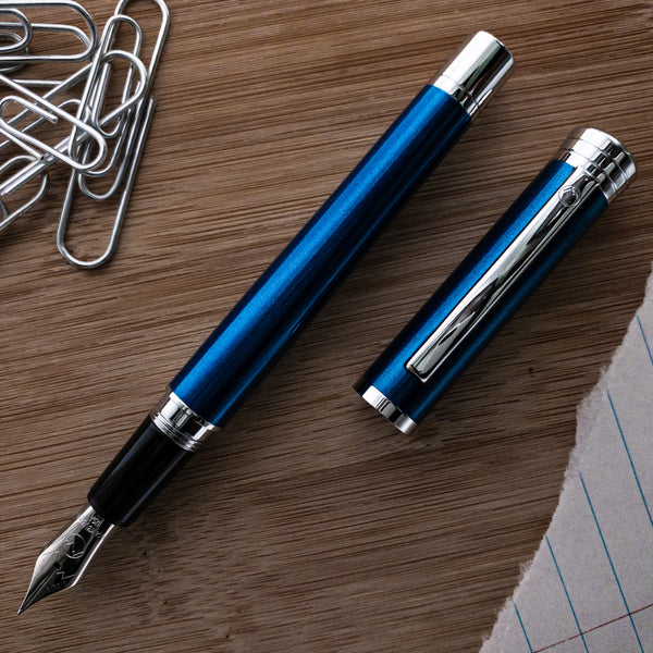 Monteverde Strata Fountain Pen, Blue & Chrome