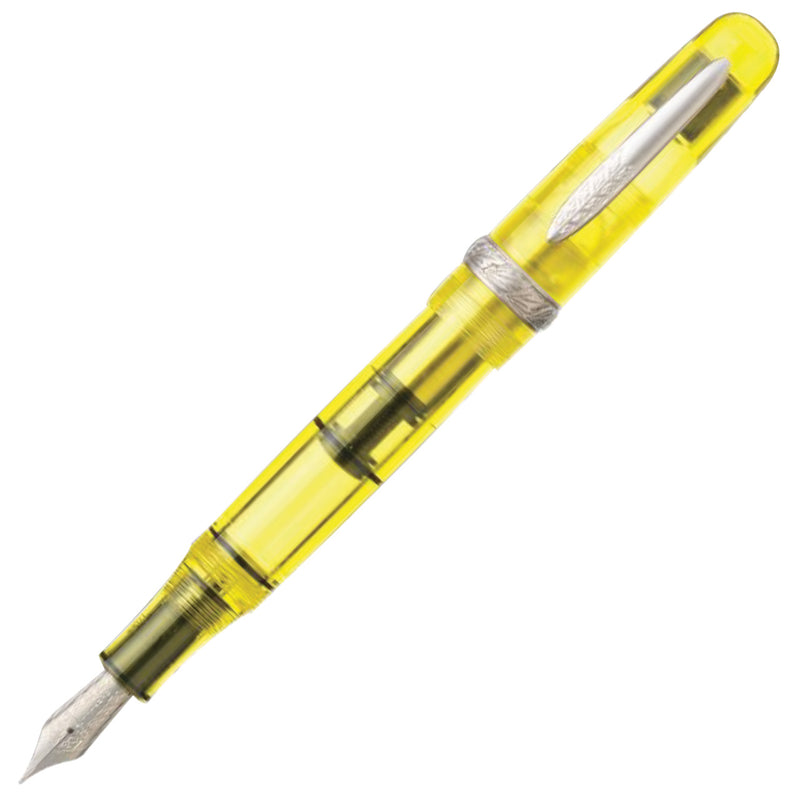 Stipula Etruria Limited Edition Rainbow Fountain Pen, Clear Yellow, 14K Medium Stiflex Nib