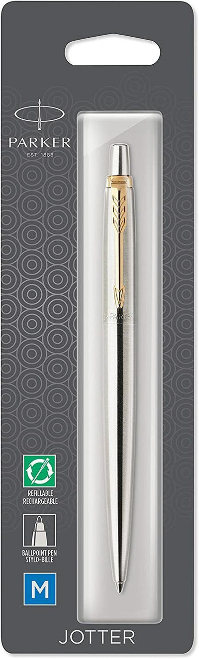 Parker Jotter Ballpoint Pen, Stainless Steel & Gold