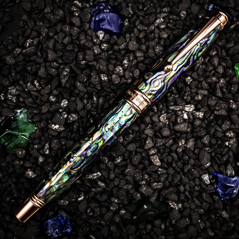 Monteverde Invincia Limited Edition Abalone Shell Rollerball Pen, Rose Gold Trim