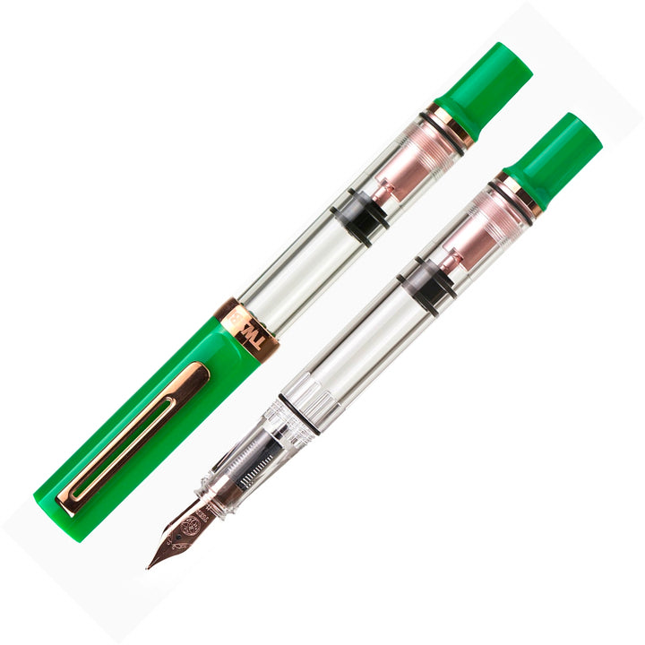 TWSBI ECO-T Fountain Pen & Ink Bottle Set, Royal Green & Rose Gold