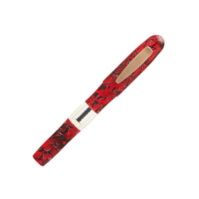 Yookers Gaia Fiber Tip, Cartridge Filled Pen, Red/Black Marble Resin