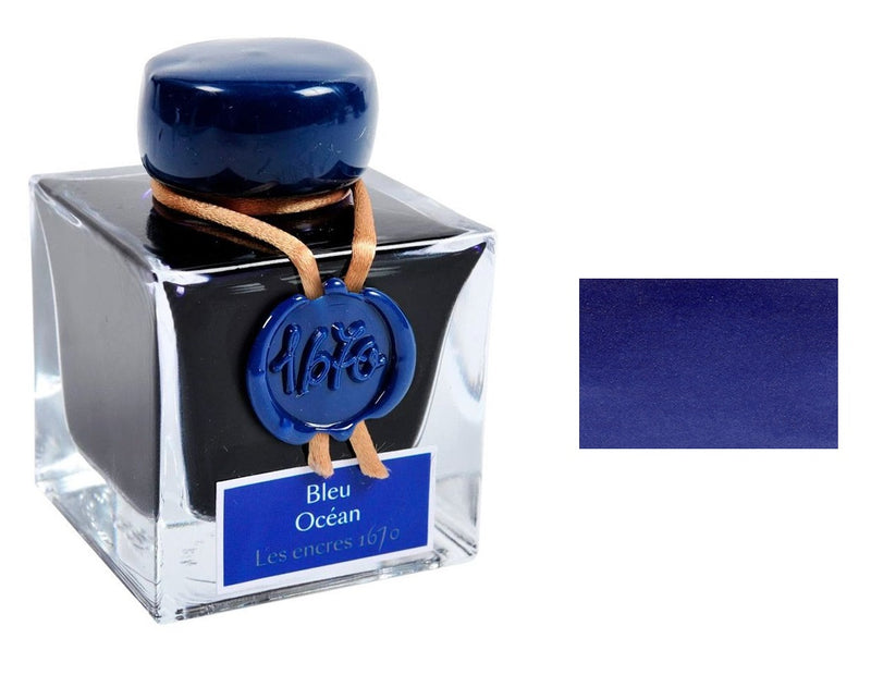 J Herbin 1670 Anniversary Fountain Pen Ink Bottle, Blue Ocean