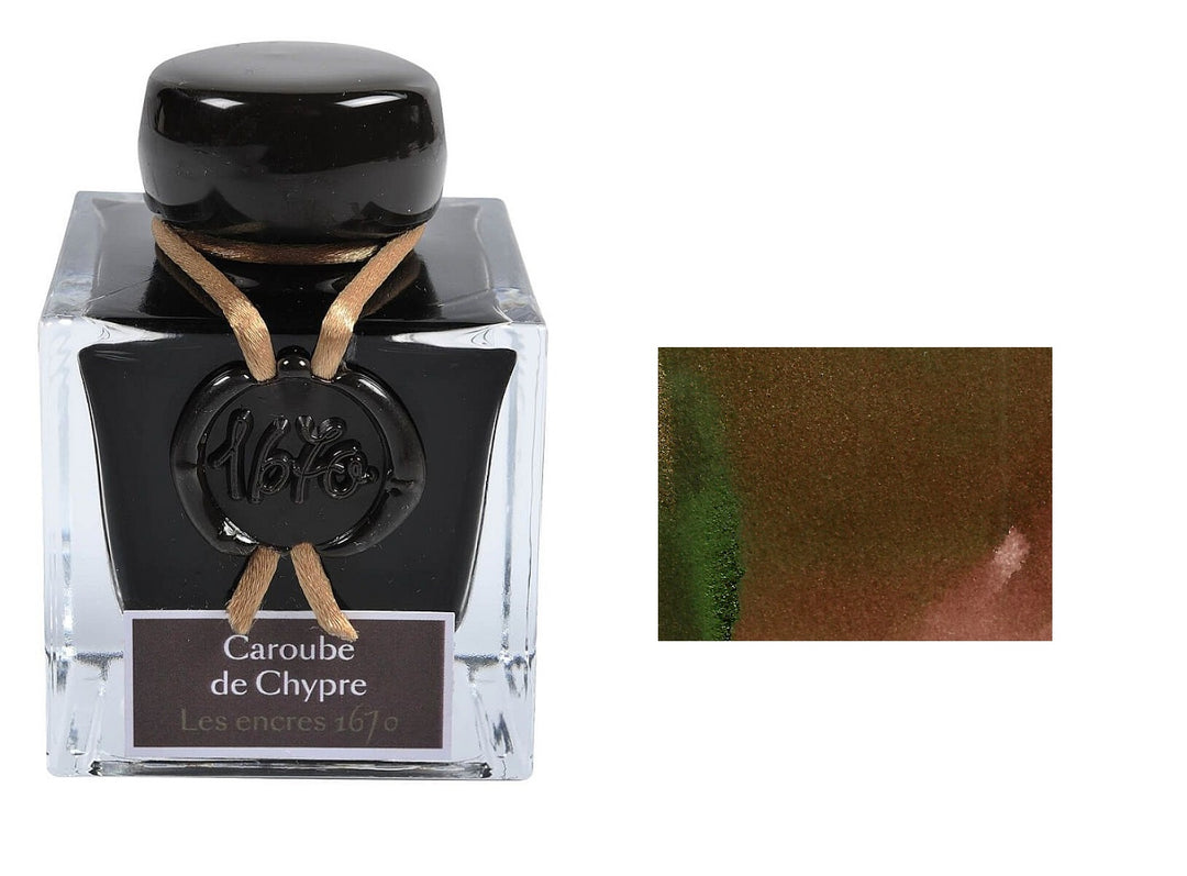 J Herbin 1670 Anniversary Fountain Pen Ink Bottle, Caroube De Chypre