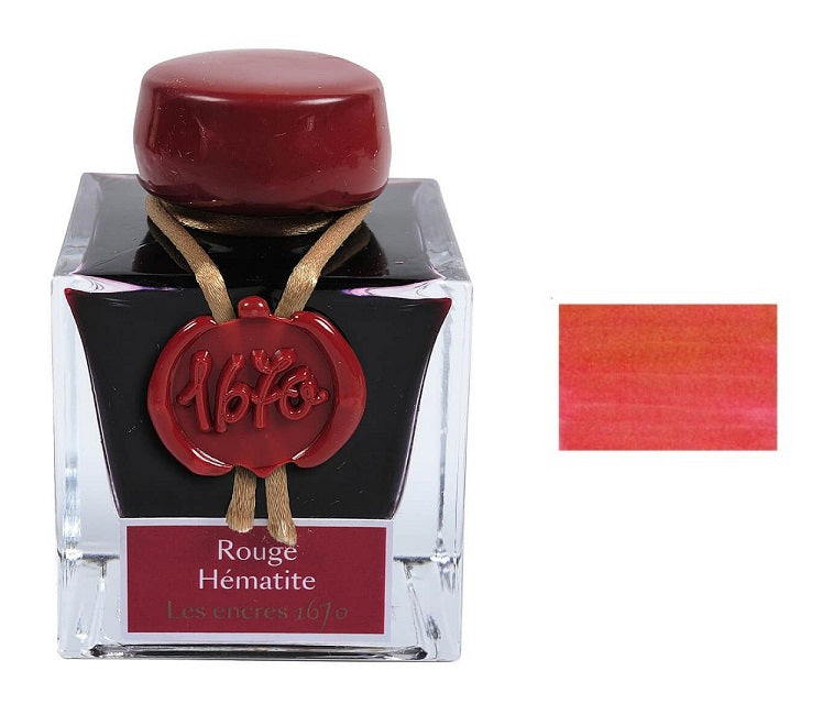 J Herbin 1670 Anniversary Fountain Pen Ink Bottle "Rouge Hematite"