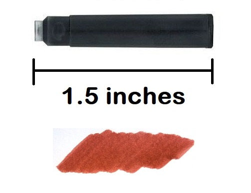 24 Standard International Short Fountain Pen Ink Cartridges, Dragon Red