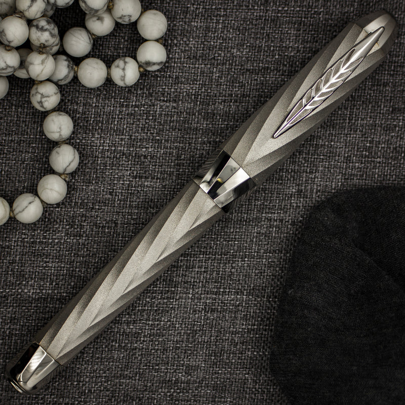 Pineider Matrix Jewelers Limited Edition Sterling Silver Fountain Pen, Palladium Plated